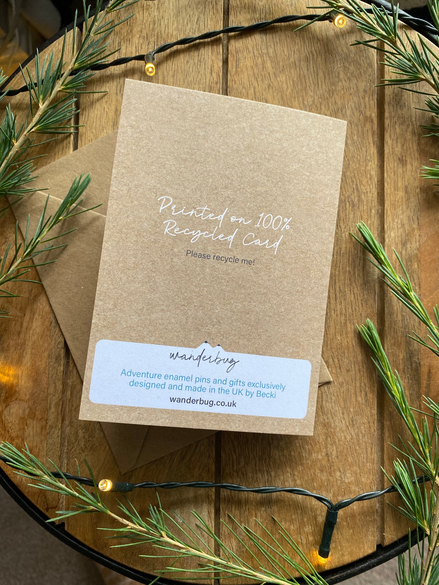 Paddle | Canoe | SUP Christmas Card with keepsake Enamel Pin Badge - WanderbugUK