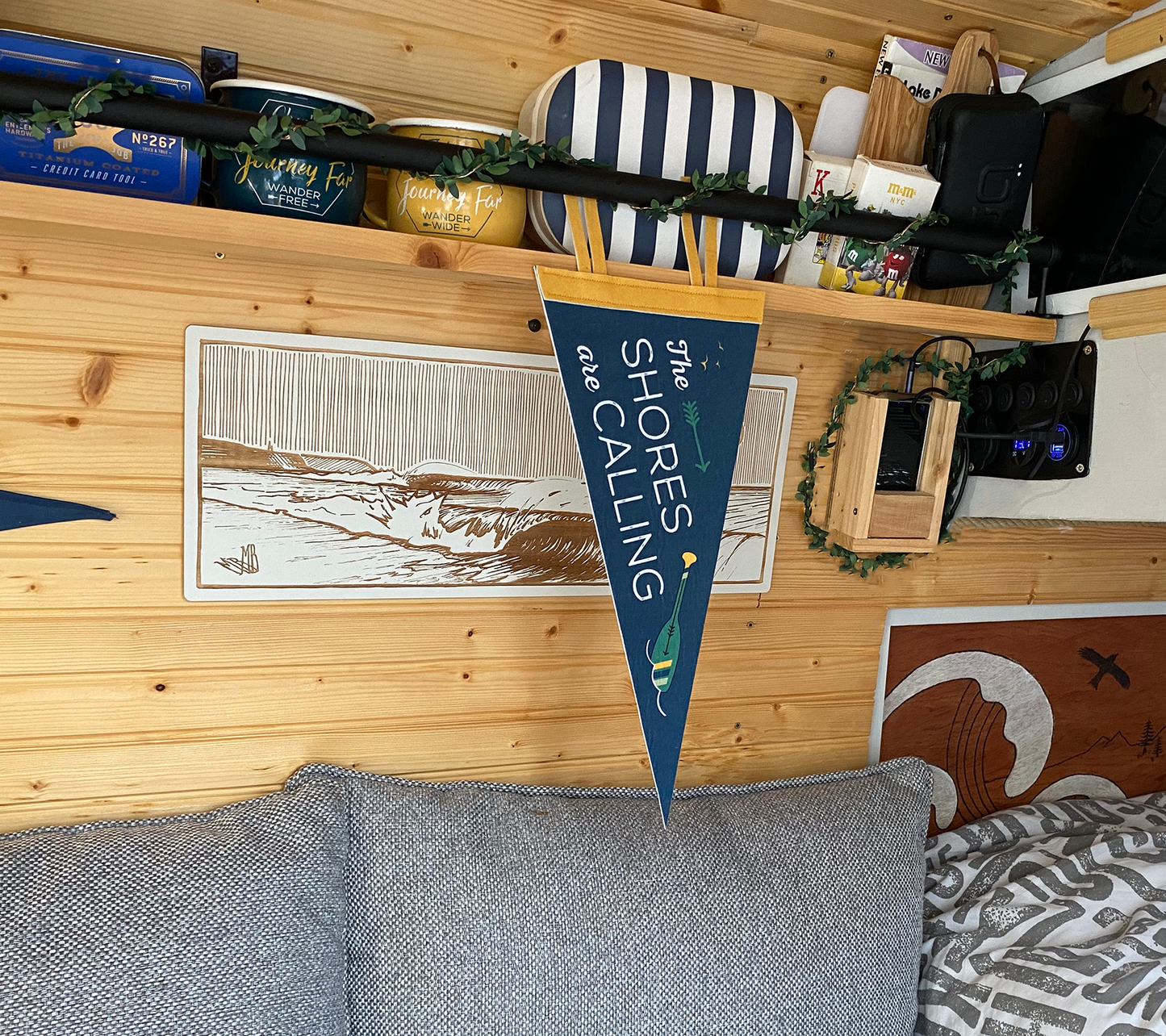 Paddle Canoe SUP felt pennant banner
