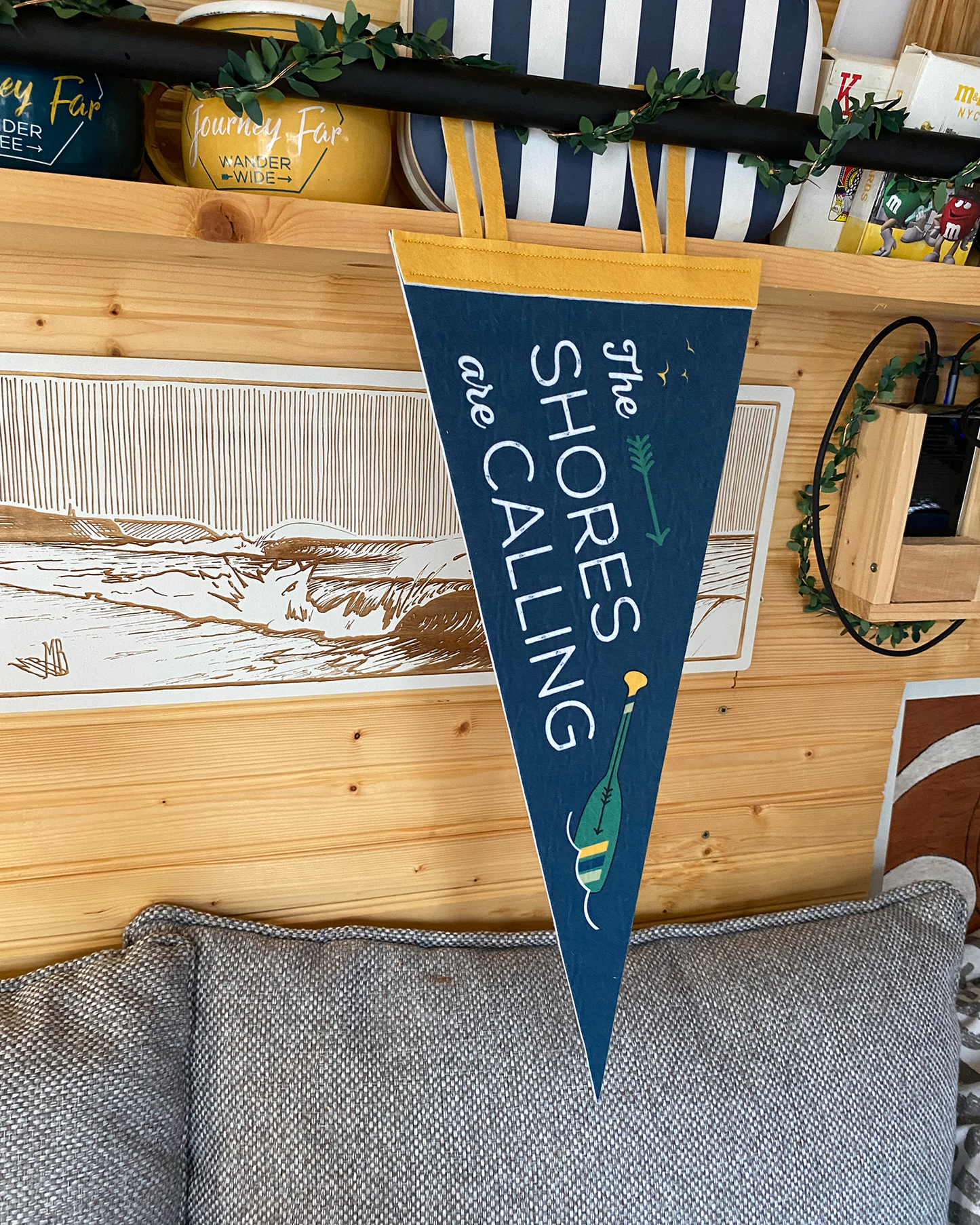 Paddle Canoe SUP felt pennant banner