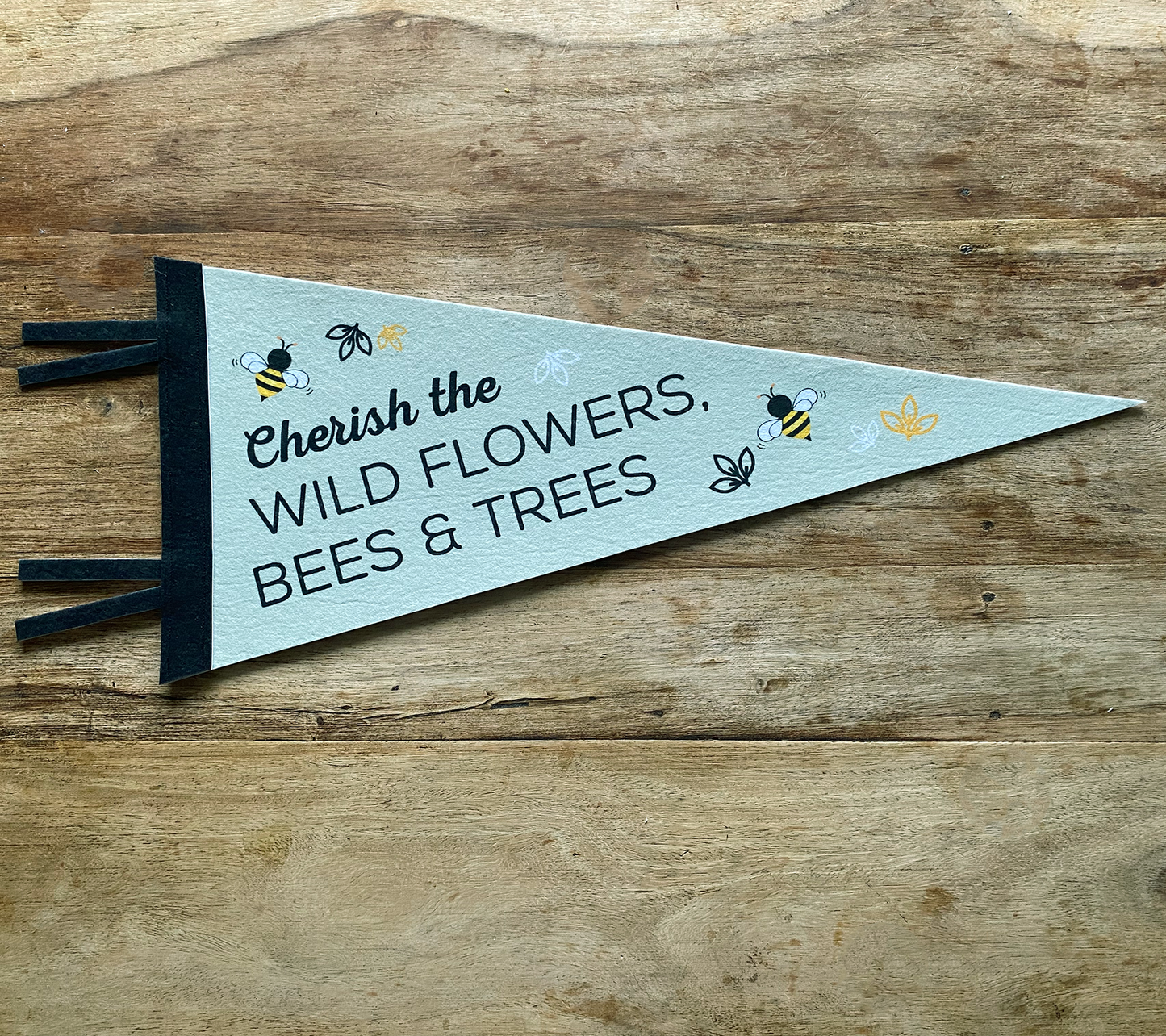 Wild Flower Bees Nature Felt Pennant