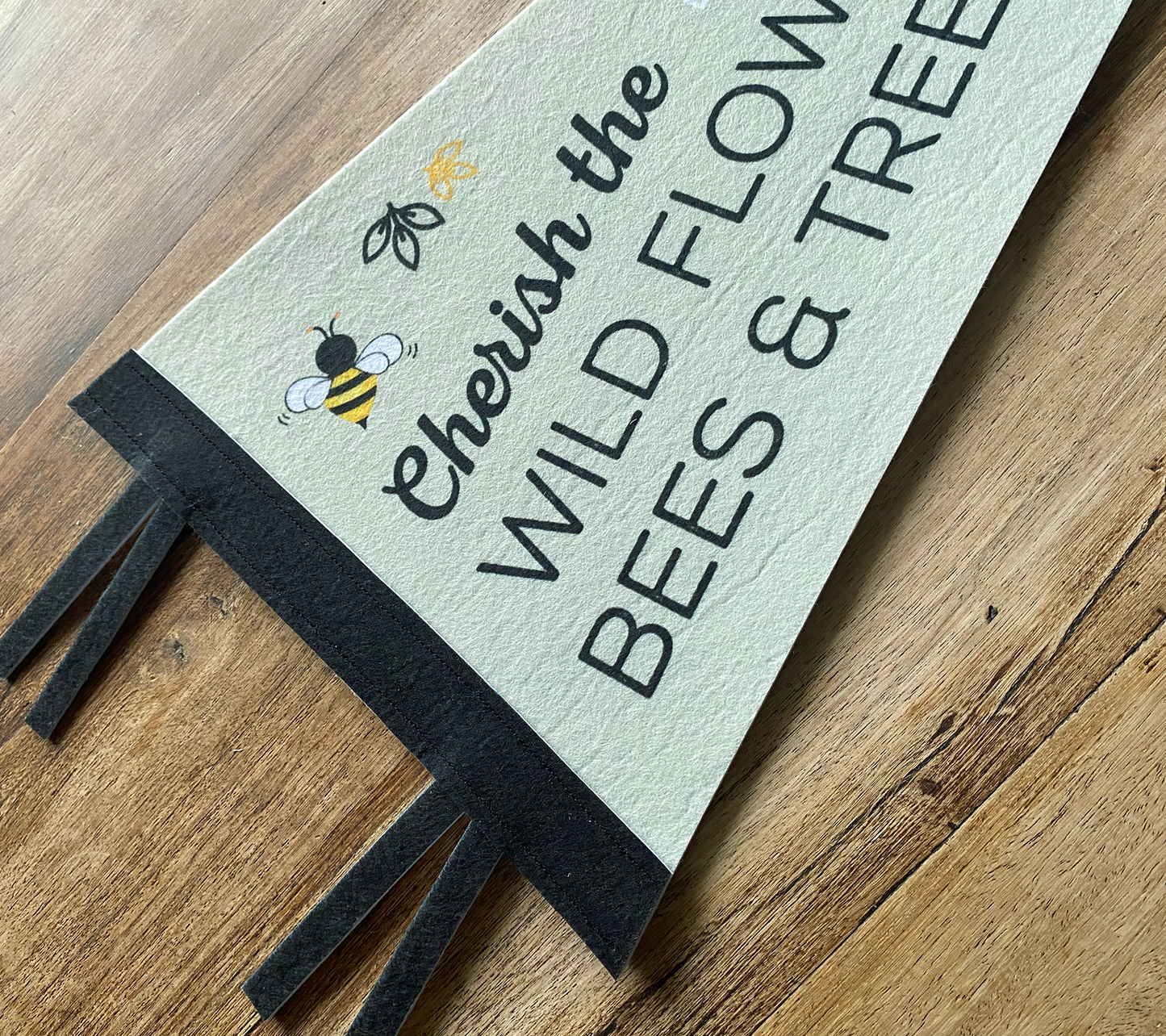 Wild Flower Bees Nature Felt Pennant