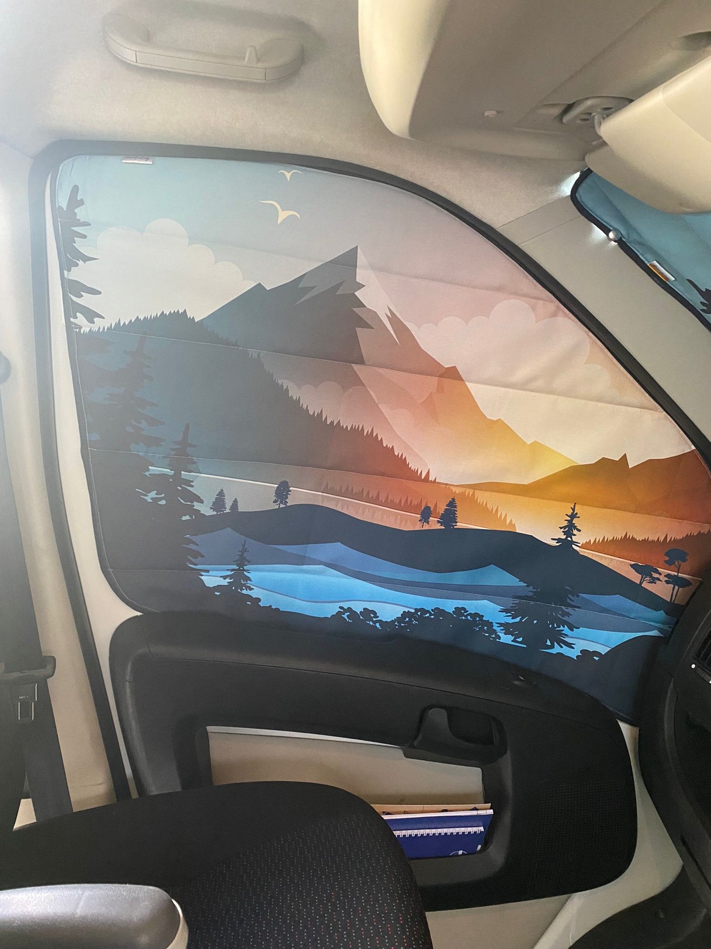 Cab Door Window Cover Pair - Mountain View - WanderbugUK