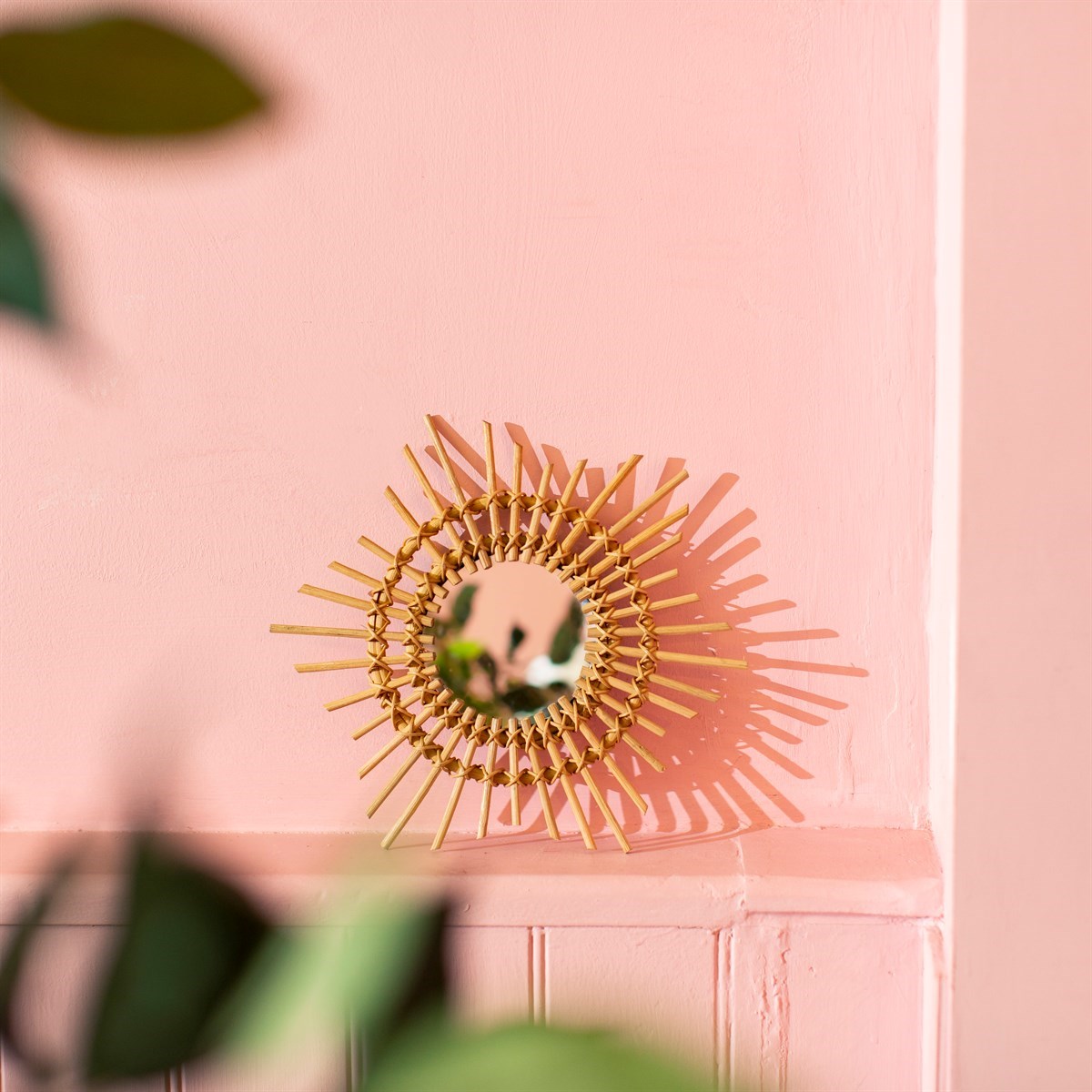 Sass & Belle Natural Boho Mini Starburst Rattan Mirror - WanderbugUK