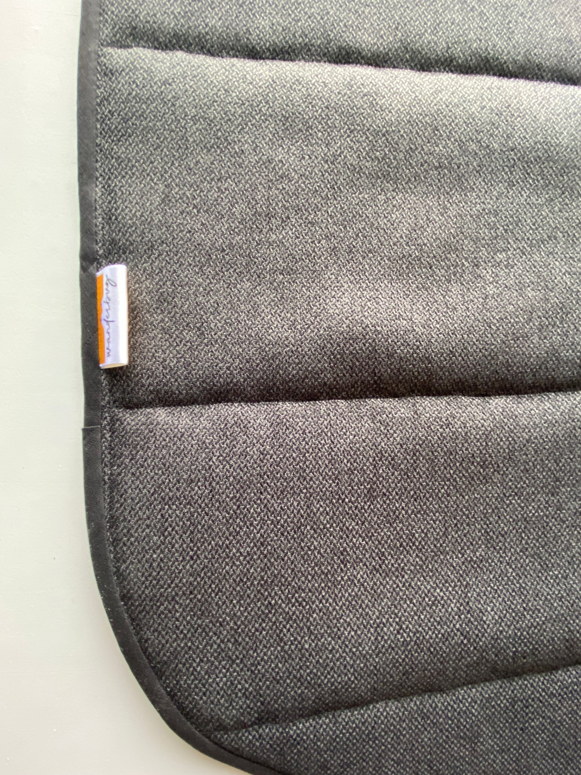Larger Vans - Rear Barn Door Campervan Window Blind Cover Set - Tweed Anthracite - WanderbugUK