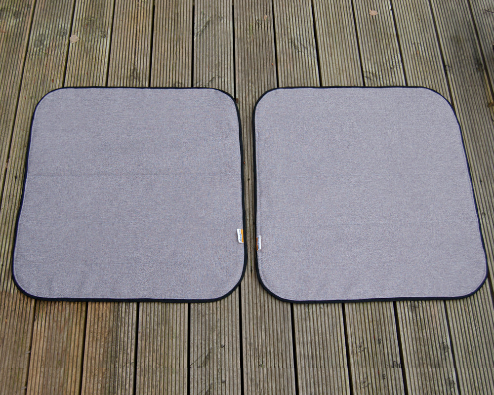Ducato Relay Boxer Ram Promaster Rear Barn Door Window Blind Mat Cover Set - Tweed Grey - WanderbugUK