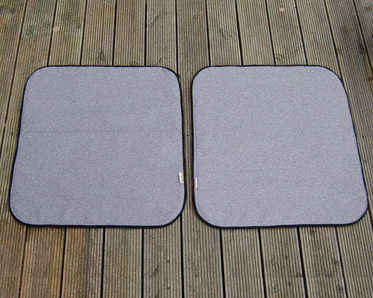 Ducato Relay Boxer Ram Promaster Rear Barn Door Window Blind Mat Cover Set - Tweed Grey - WanderbugUK