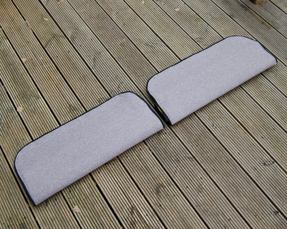 Ducato Relay Boxer Ram Promaster Rear Barn Door Window Blind Mat Cover Set - Tweed Grey - WanderbugUK