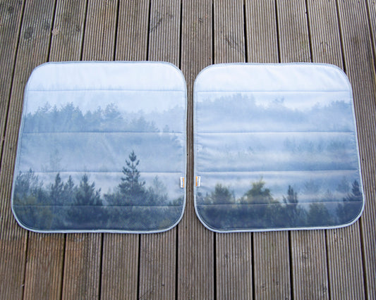 Ducato Relay Boxer Ram Promaster Rear Barn Door Window Blind Mat Cover Set - Misty Forest - WanderbugUK