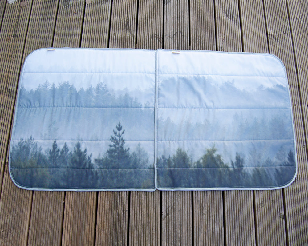Ducato Relay Boxer Ram Promaster Side Door Window Blind Mat Cover Set - Misty Forest - WanderbugUK