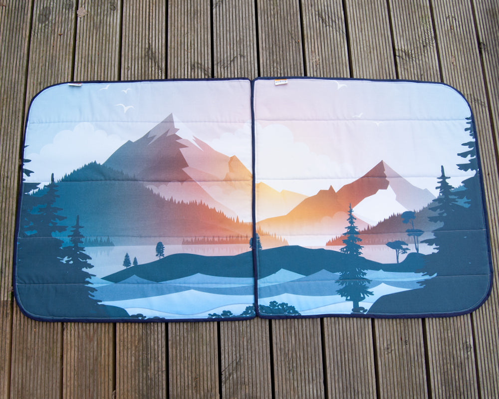 Transporter T4 Front Side Window Blind Cover Set - Mountain View - WanderbugUK
