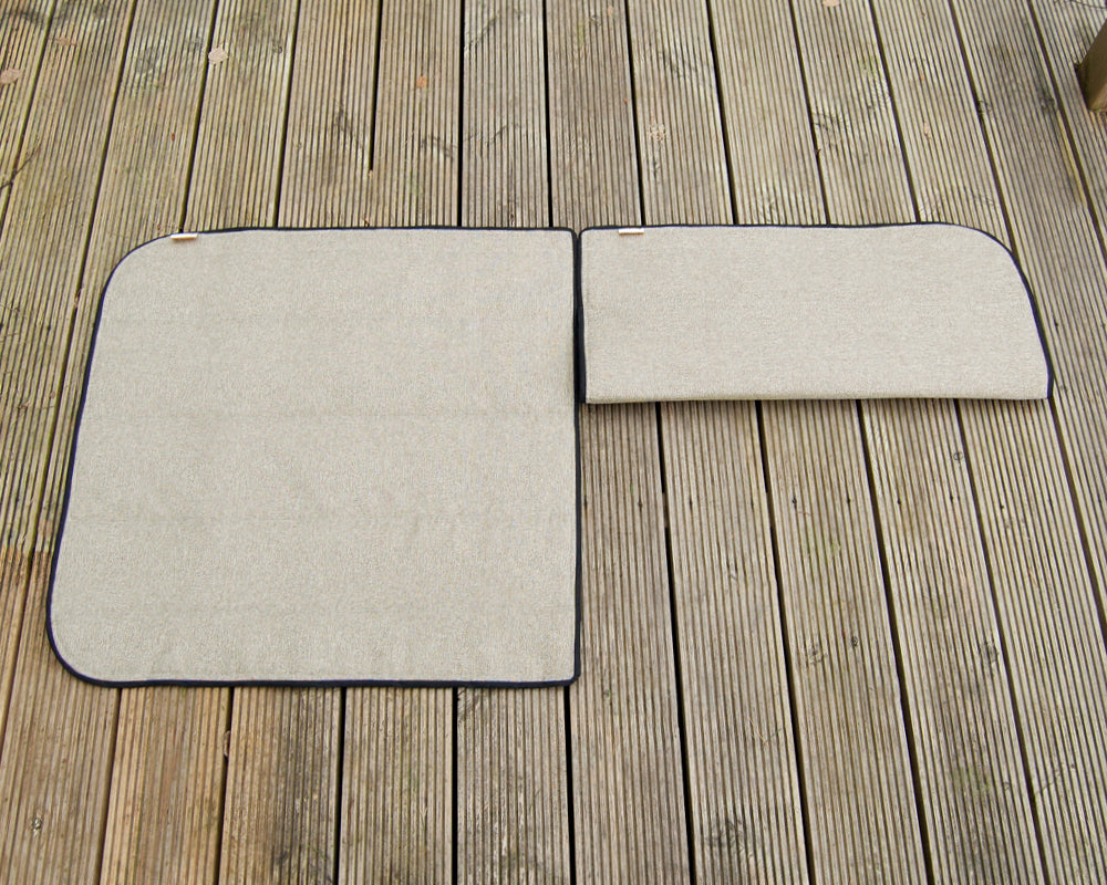 Ducato Relay Boxer Ram Promaster Side Door Window Blind Mat Cover Set - Tweed Cream - WanderbugUK