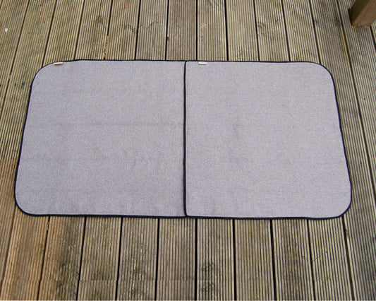 Ducato Relay Boxer Ram Promaster Side Door Window Blind Mat Cover Set - Tweed Grey - WanderbugUK