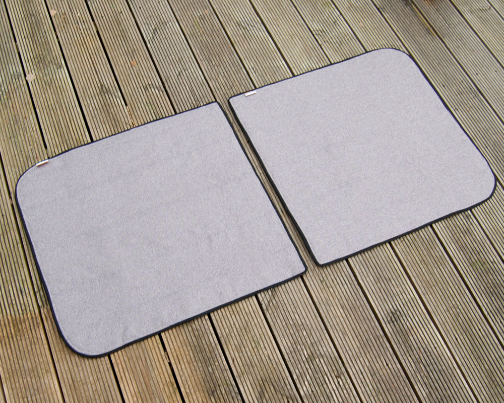Ducato Relay Boxer Ram Promaster Side Door Window Blind Mat Cover Set - Tweed Grey - WanderbugUK