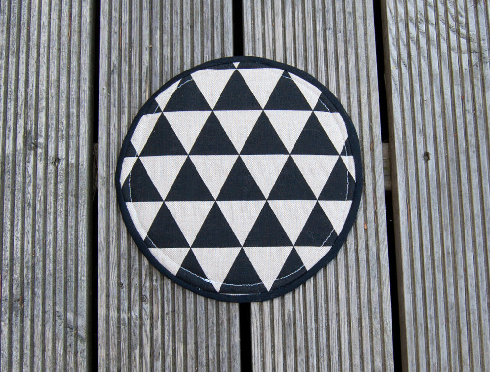 OUTLET : Campervan Marine Boat Port Hole 8" Window Blind Cover - Tribal Triangles - WanderbugUK
