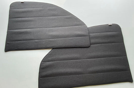 Campervan Cab Door Window Cover Pair - Tweed Anthracite - WanderbugUK