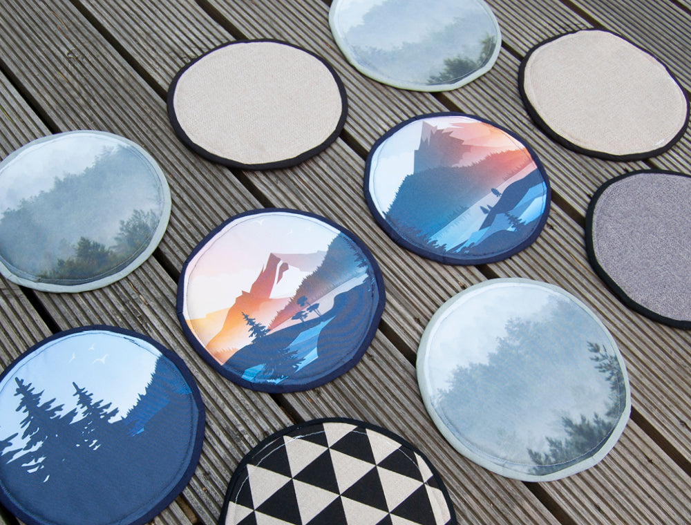 Campervan Marine Boat Port Hole Window Blind Cover - Misty Forest - WanderbugUK