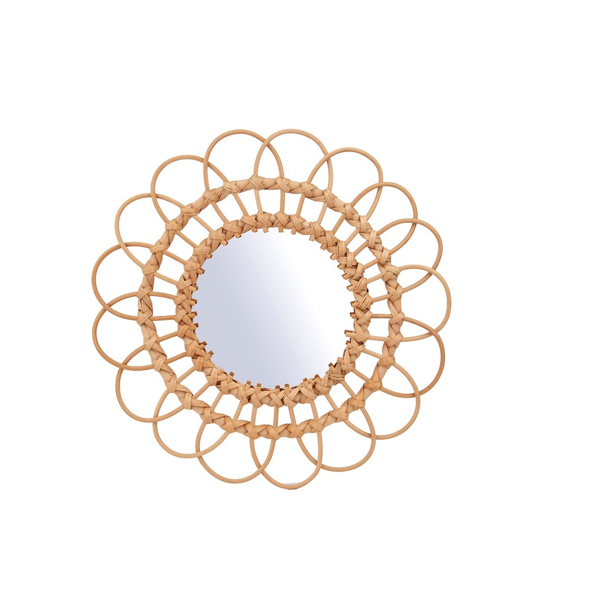 Sass & Belle Natural Boho Rattan Mirror - WanderbugUK