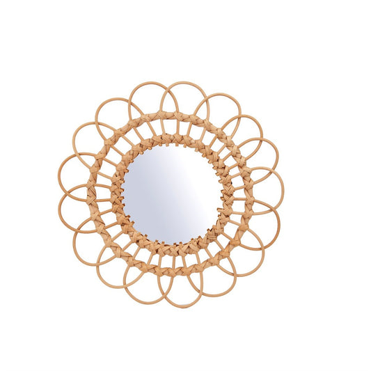 Sass & Belle Natural Boho Rattan Mirror - WanderbugUK