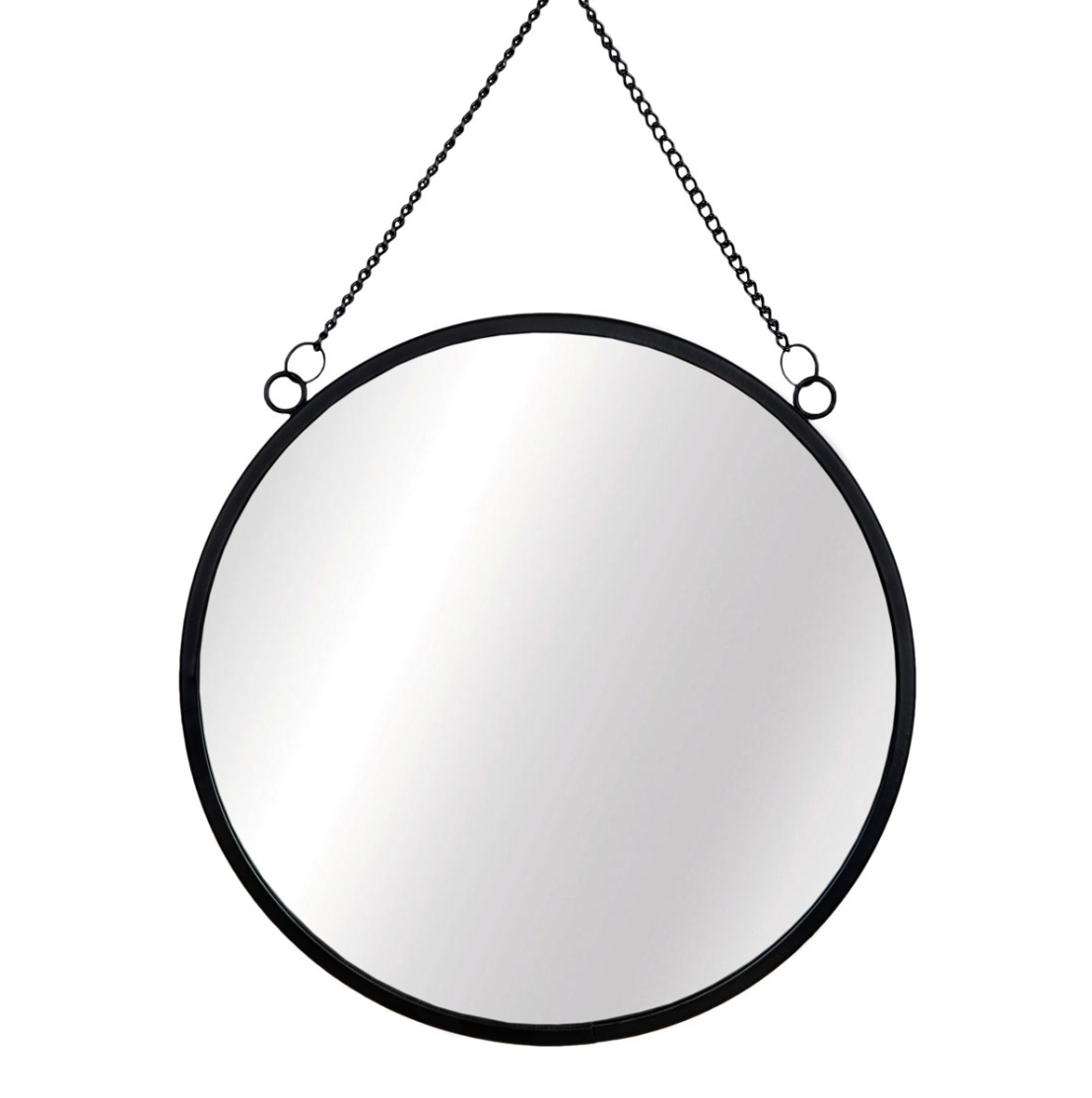 Sass & Belle Jet Black Round Circle Mirror - WanderbugUK