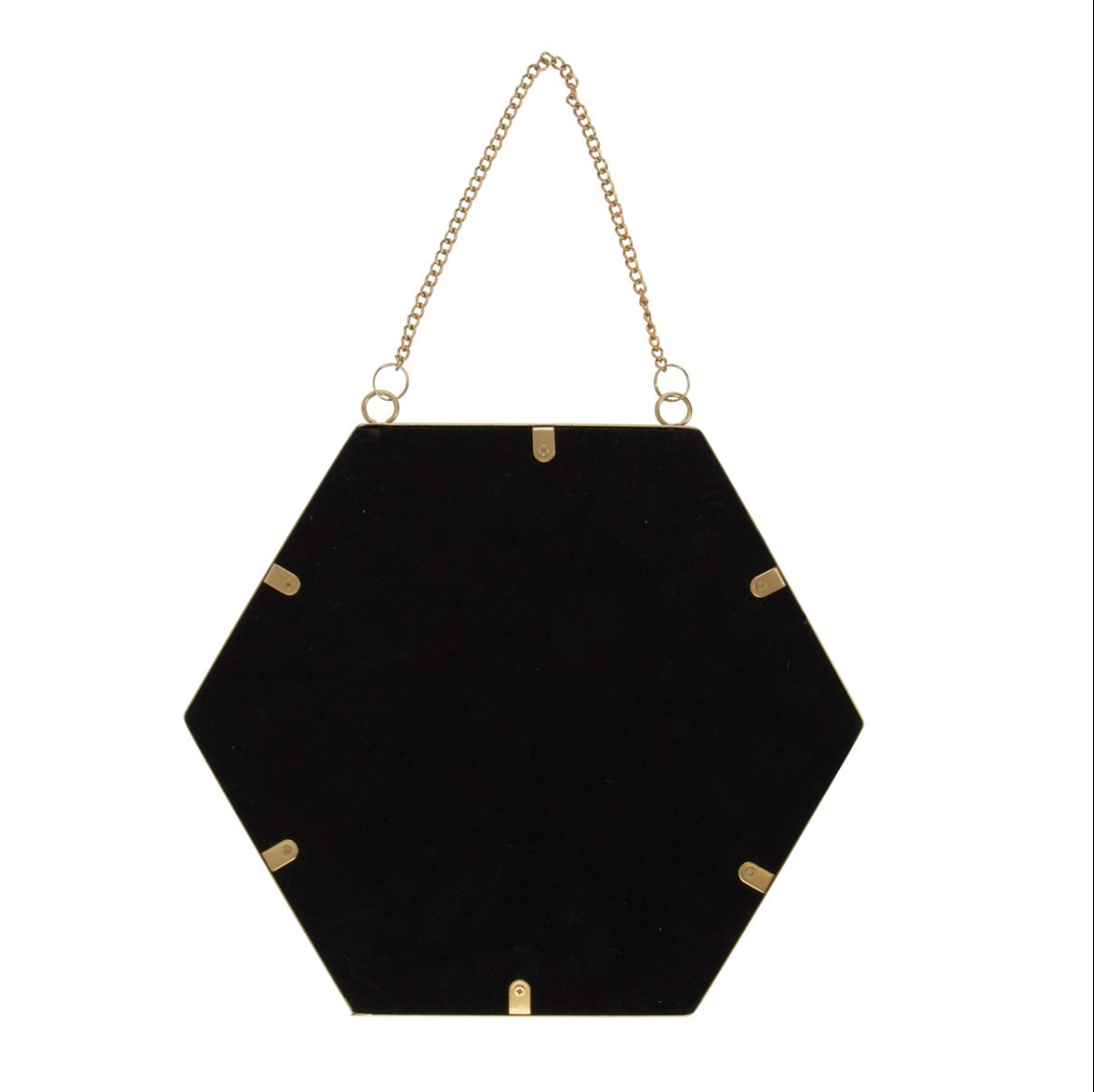 Sass & Belle Gold Hexagon Mirror - WanderbugUK