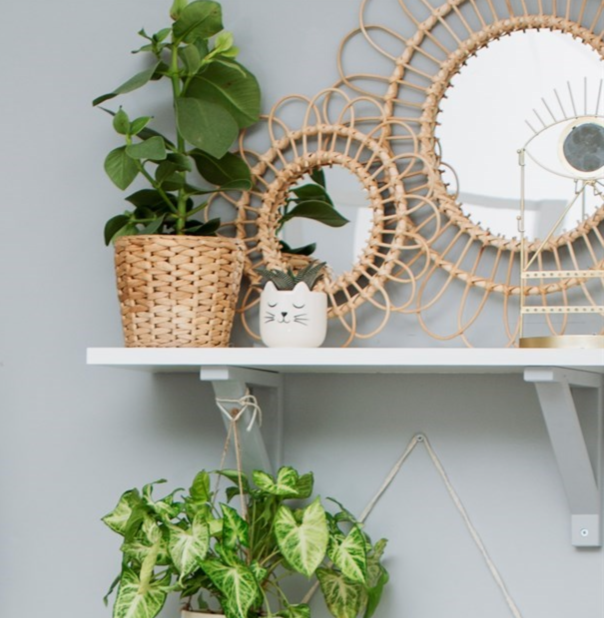 Sass & Belle Natural Boho Rattan Mirror - WanderbugUK