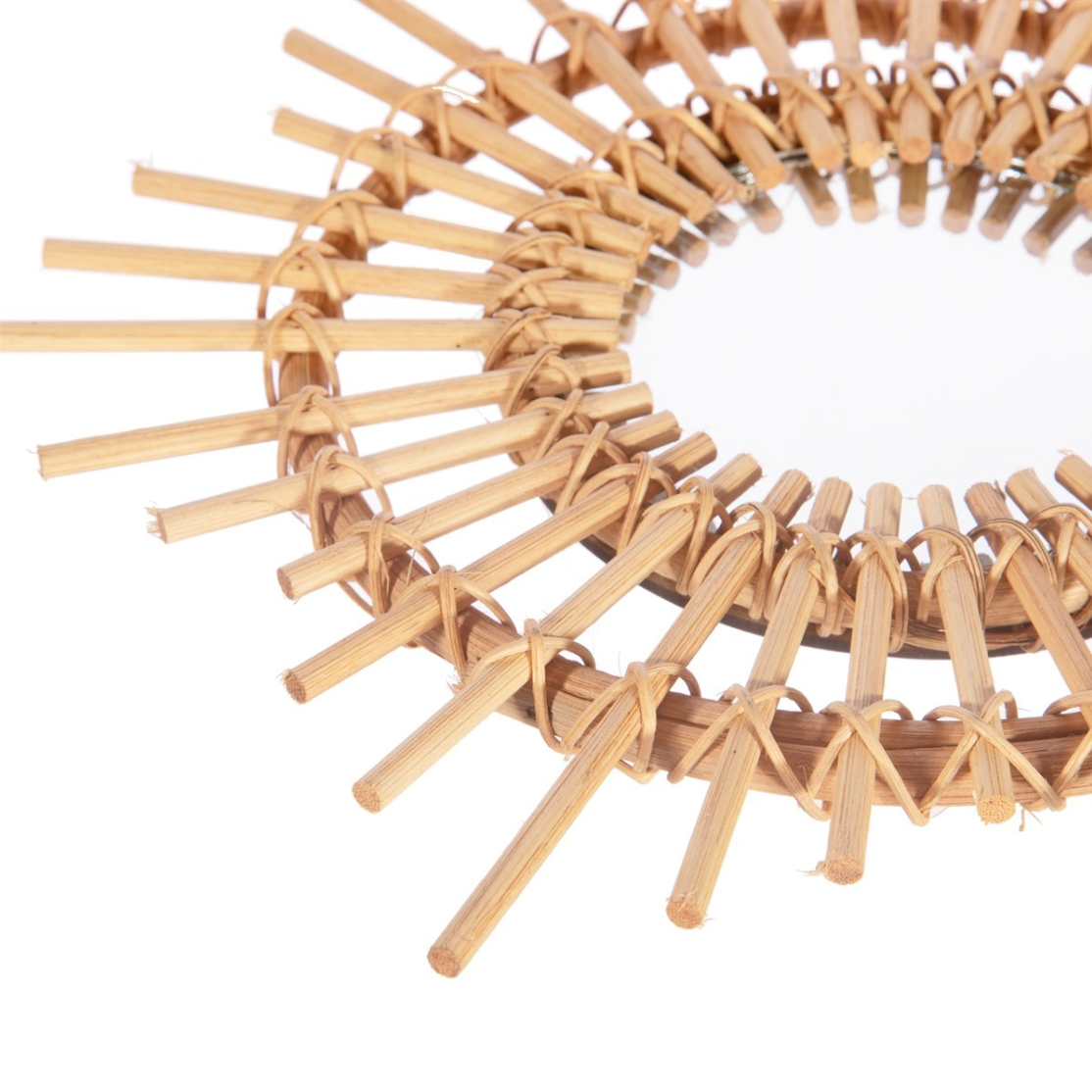Sass & Belle Natural Boho Mini Starburst Rattan Mirror - WanderbugUK