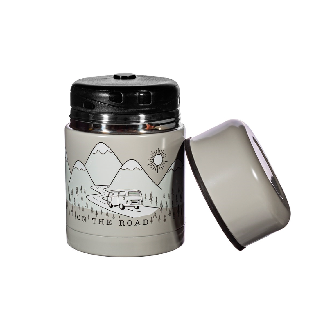 Campervan Gift Box Set - Sass & Belle Water Bottle and Thermal Food Flask & Keyring bundle - WanderbugUK