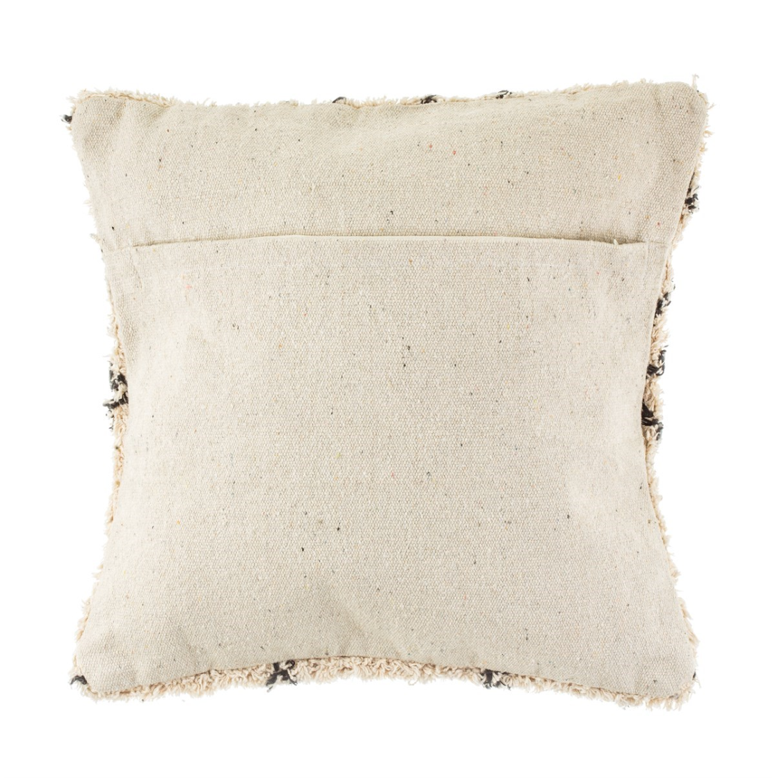 Sass & Belle Scandi Berber Diamonds Tufted Cushion - Black/White/Ivory - WanderbugUK