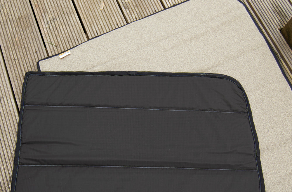 Large Vans - Side Door (UK Passenger side) Campervan Window Blind Cover Set - Tweed Anthracite - WanderbugUK
