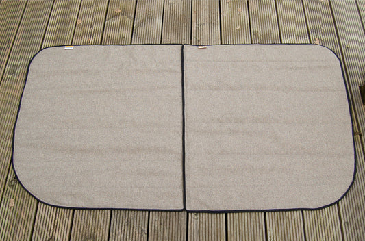 Large Vans - Side Door (UK Passenger side) Campervan Window Blind Cover Set - Tweed Cream - WanderbugUK