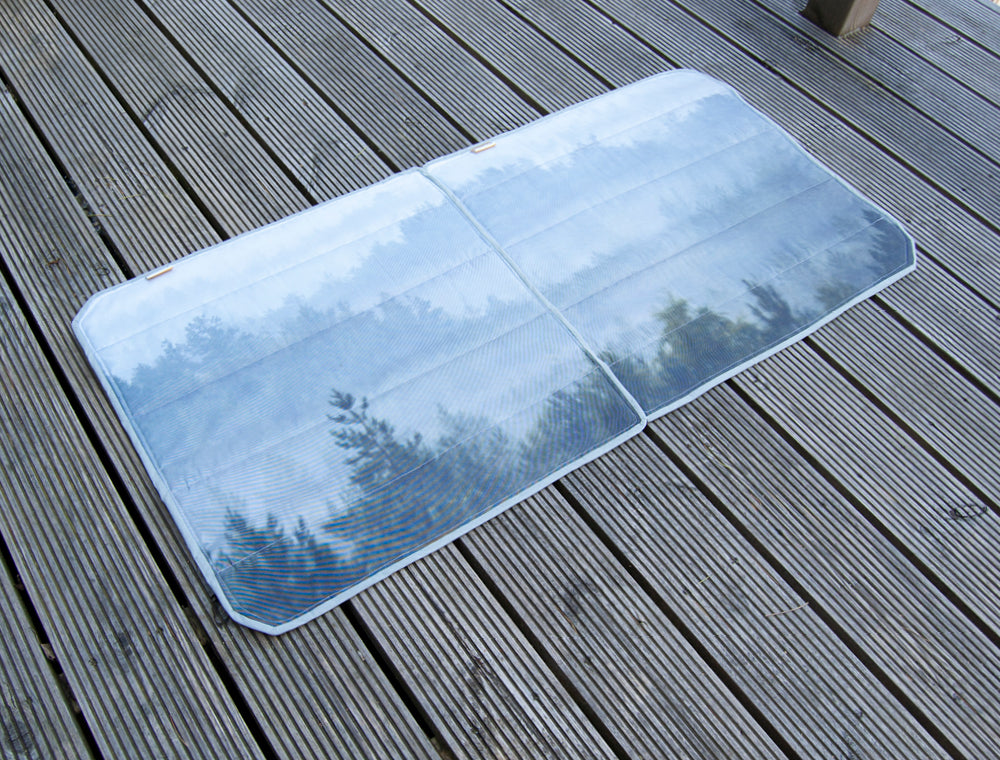 VW Transporter T5 / T6 Rear Side LWB Window Blind Mat Cover Set - Misty Forest - WanderbugUK