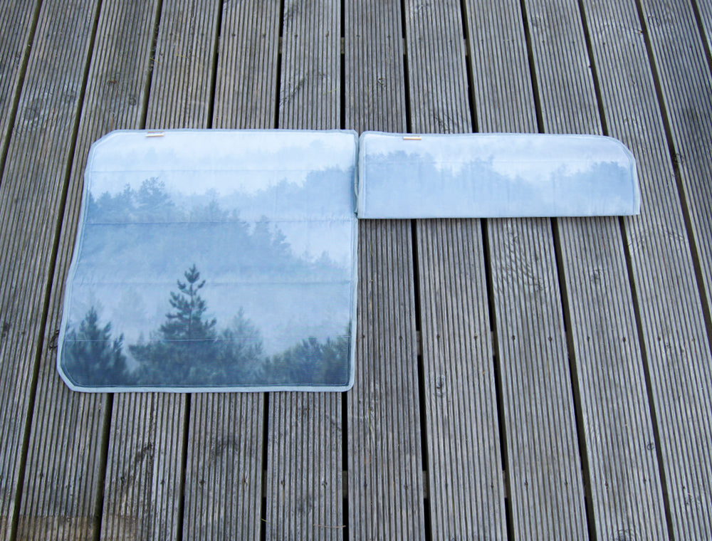 VW Transporter T5 / T6 Rear Side LWB Window Blind Mat Cover Set - Misty Forest - WanderbugUK