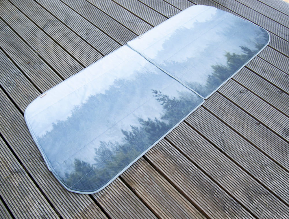 VW Transporter T5 / T6 Rear Tailgate Window Blind Mat Cover Set - Misty Forest - WanderbugUK