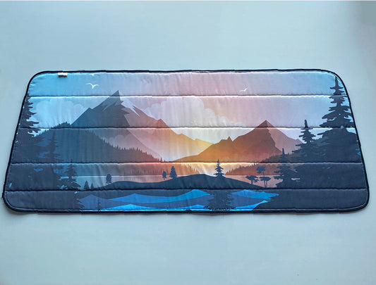 Smaller Vans - Tailgate Campervan Window Blind Cover - Mountain View - WanderbugUK