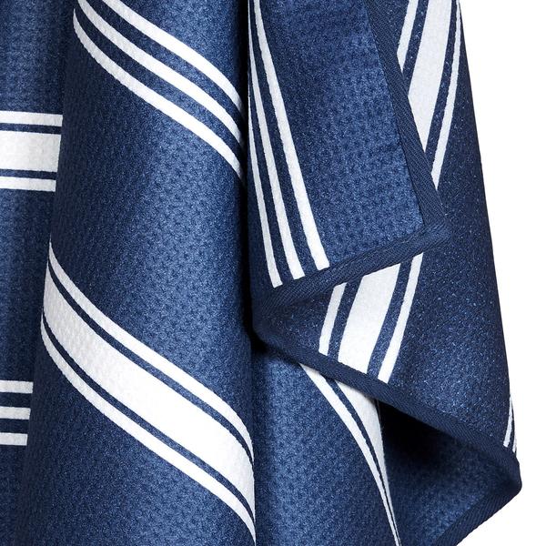 100% Recycled Quick Dry Shower Towel - Navy Stripe - WanderbugUK