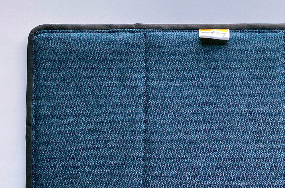 Campervan Cab Door Window Cover Pair - Tweed Navy - WanderbugUK