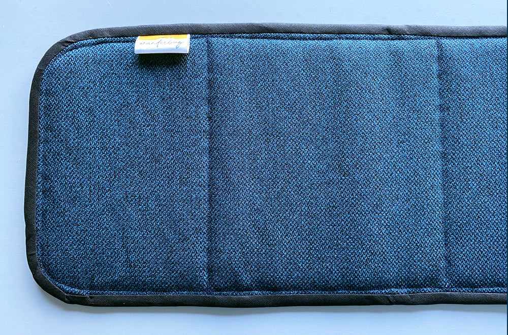 Campervan Cab Door Window Cover Pair - Tweed Navy - WanderbugUK