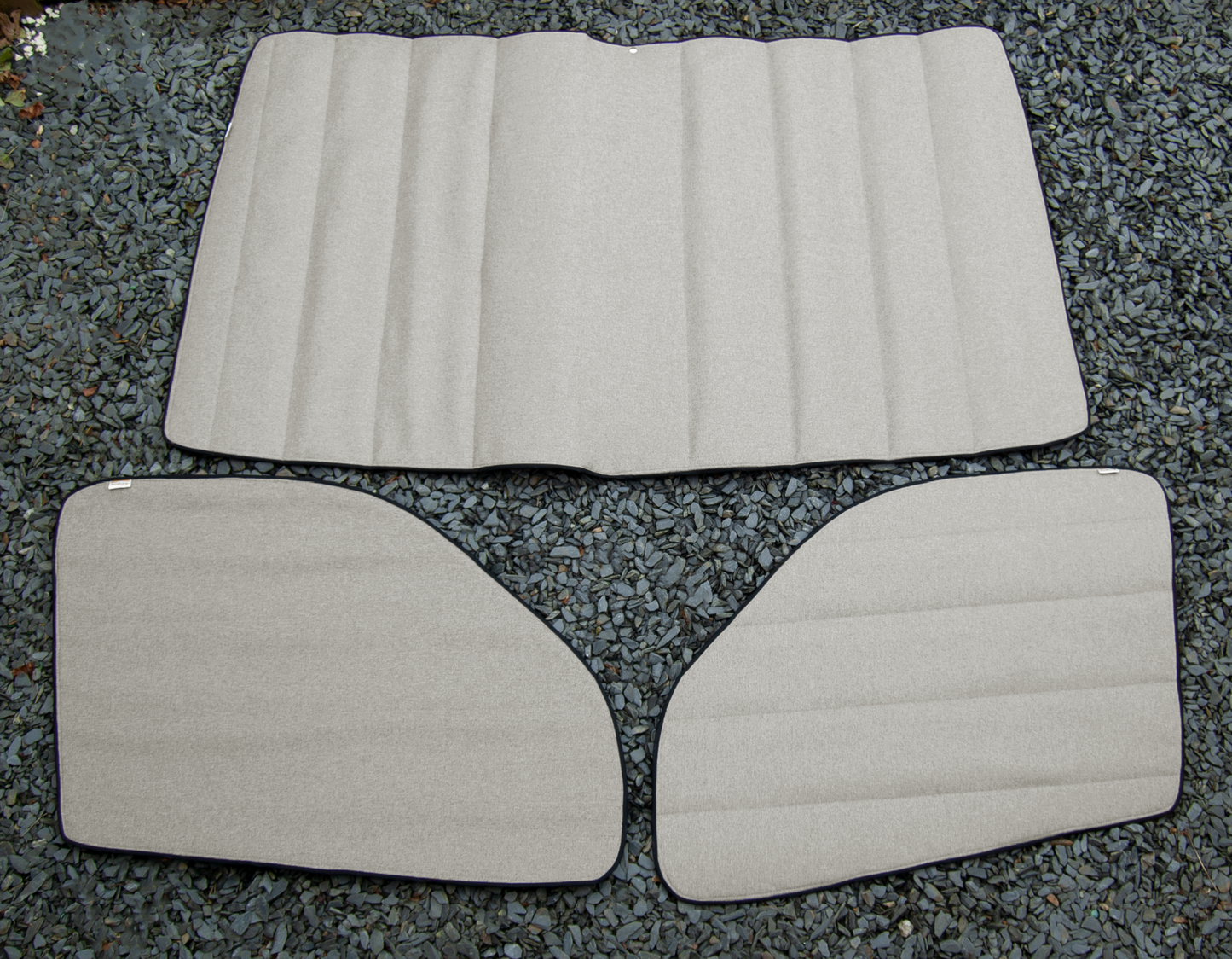 Campervan Cab Door Window Cover Pair - Tweed Cream - WanderbugUK