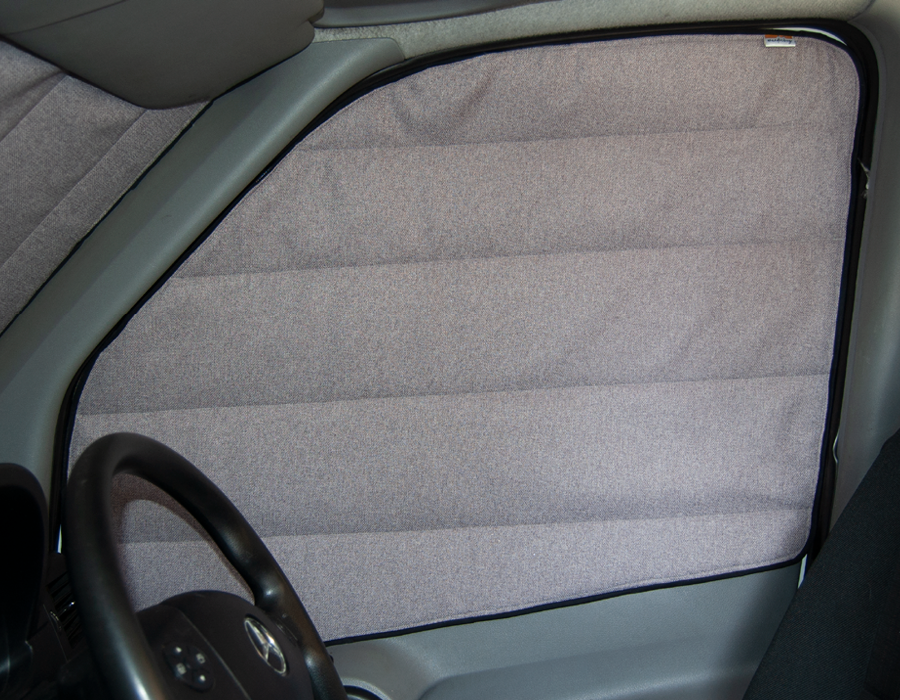 Cab Door Window Cover Pair - Tweed Grey - WanderbugUK
