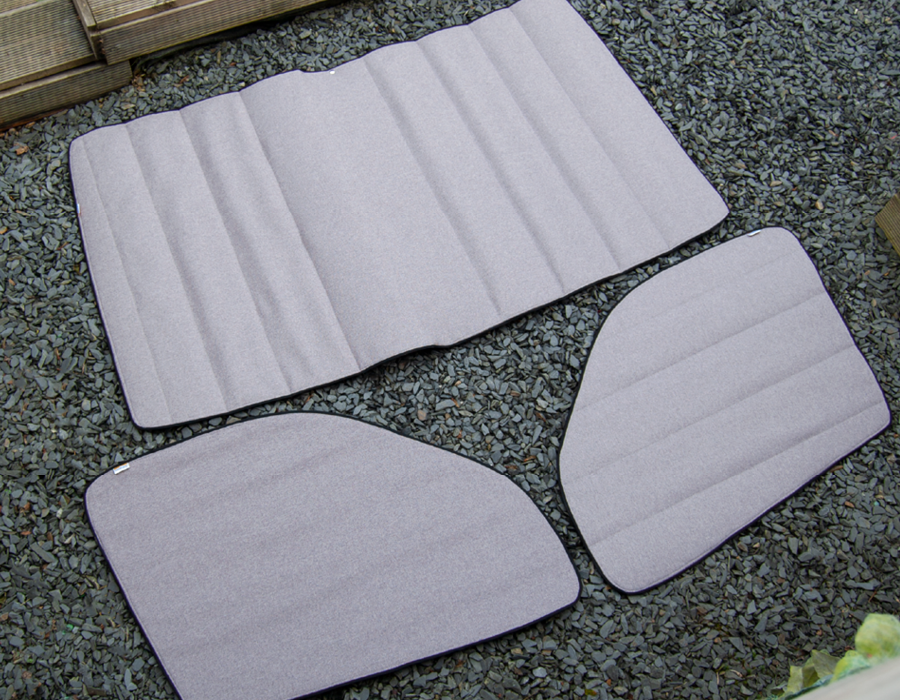 Cab Door Window Cover Pair - Tweed Grey - WanderbugUK