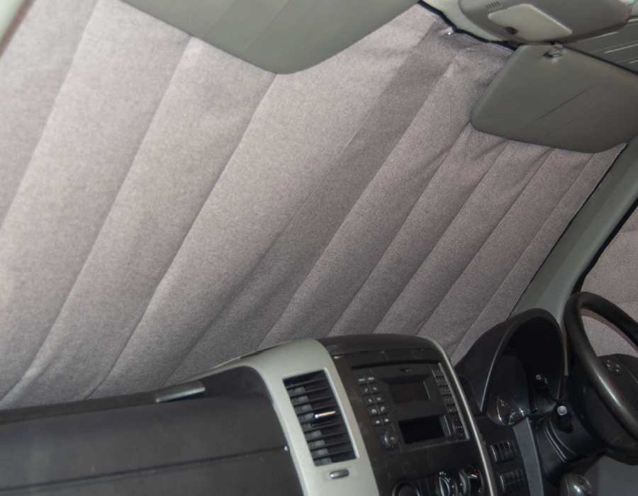 Cab Door Window Cover Pair - Tweed Grey - WanderbugUK