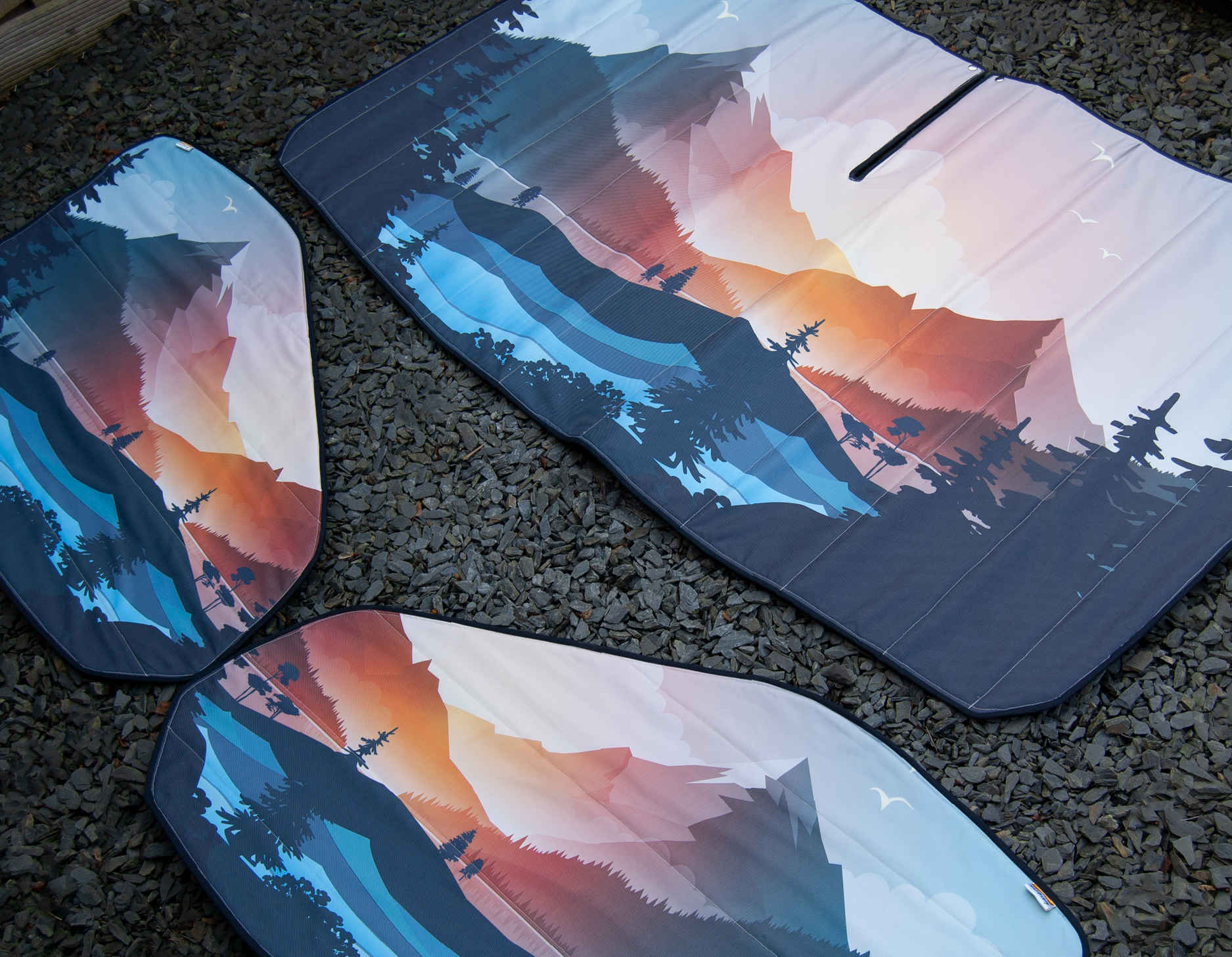 Cab Door Window Cover Pair - Mountain View - WanderbugUK