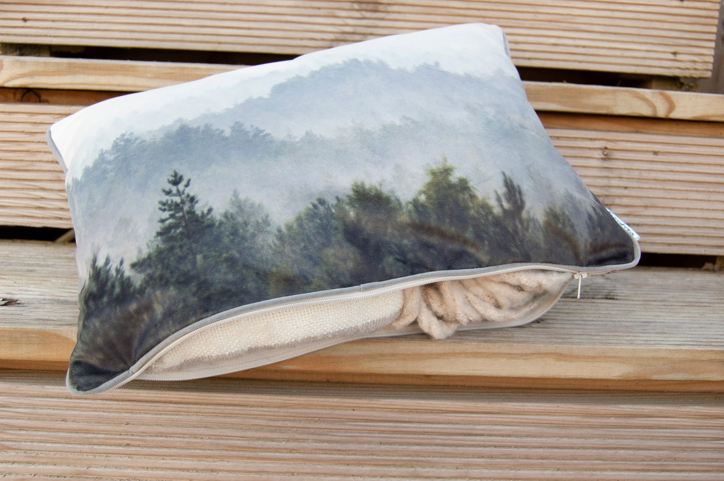 Velvet Cushion cover / Storage pods - Misty Forest - WanderbugUK