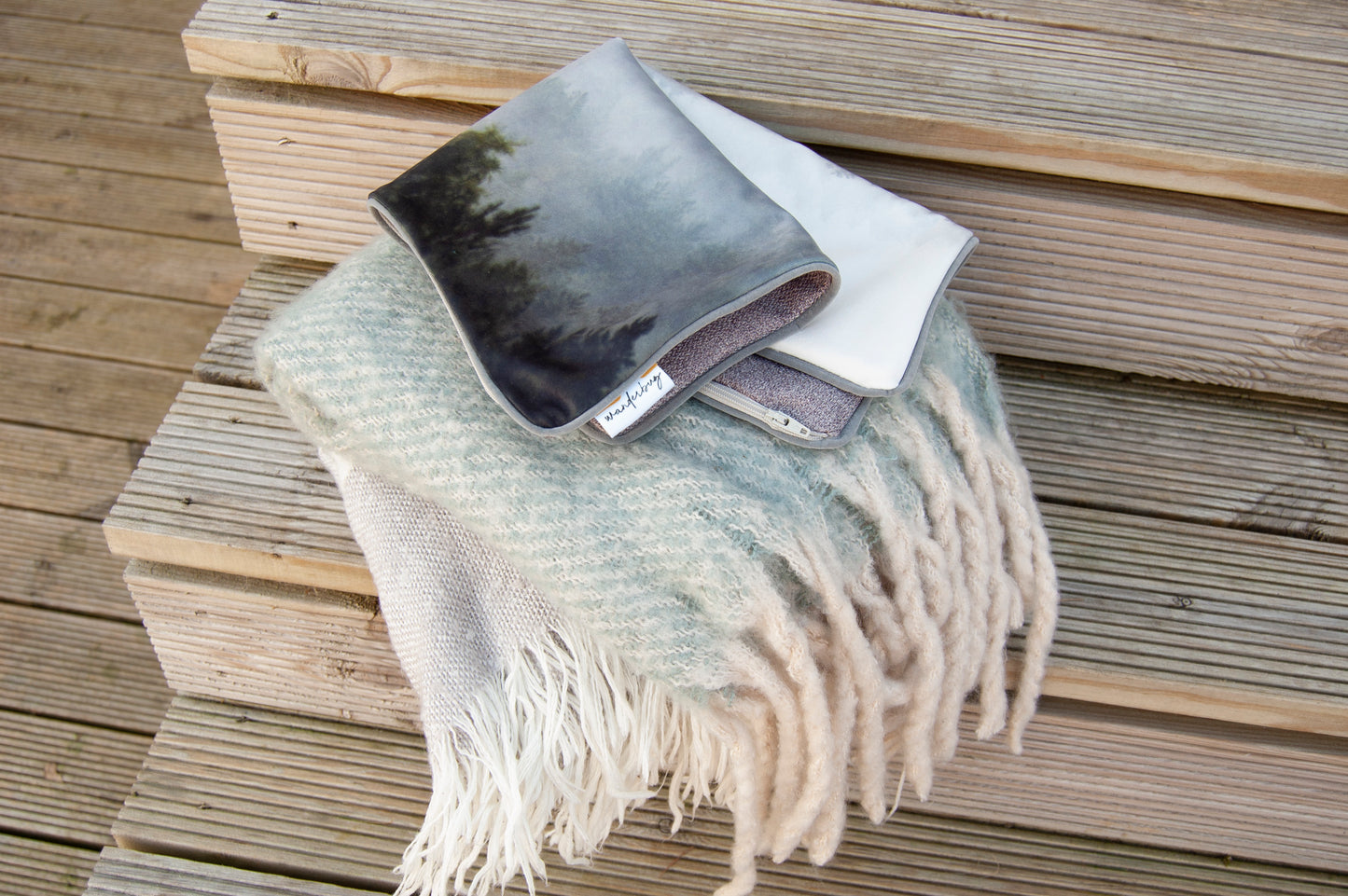 Velvet Cushion cover / Storage pods - Misty Forest - WanderbugUK