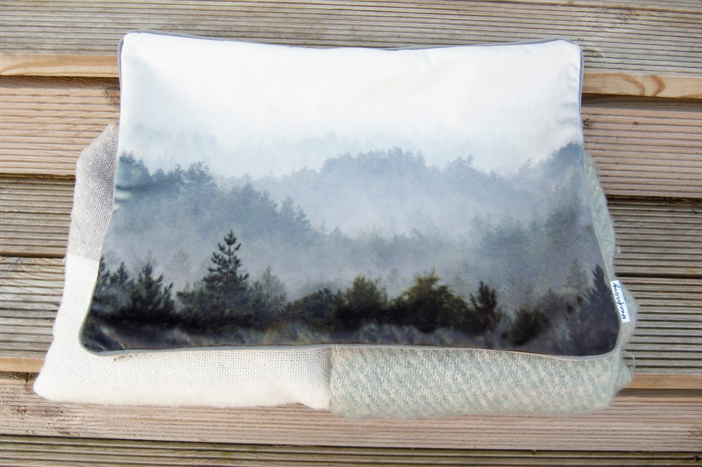 Velvet Cushion cover / Storage pods - Misty Forest - WanderbugUK