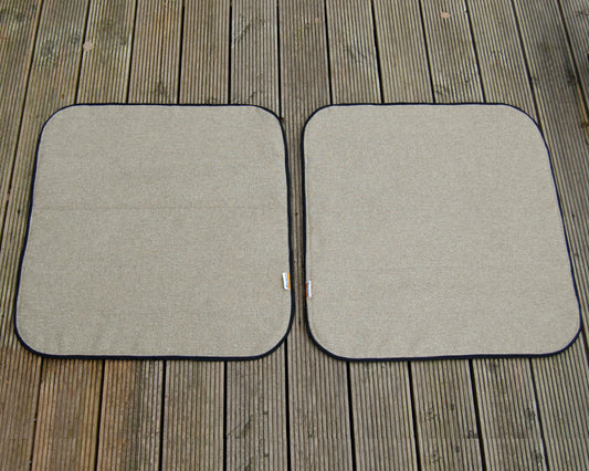 READY TO SHIP - 1 x Tweed Cream Relay Boxer Ducato - Rear Barn Door Campervan Window Blind Cover Set