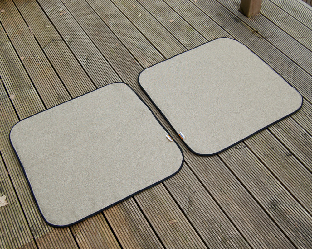 READY TO SHIP - 1 x Tweed Cream Relay Boxer Ducato - Rear Barn Door Campervan Window Blind Cover Set