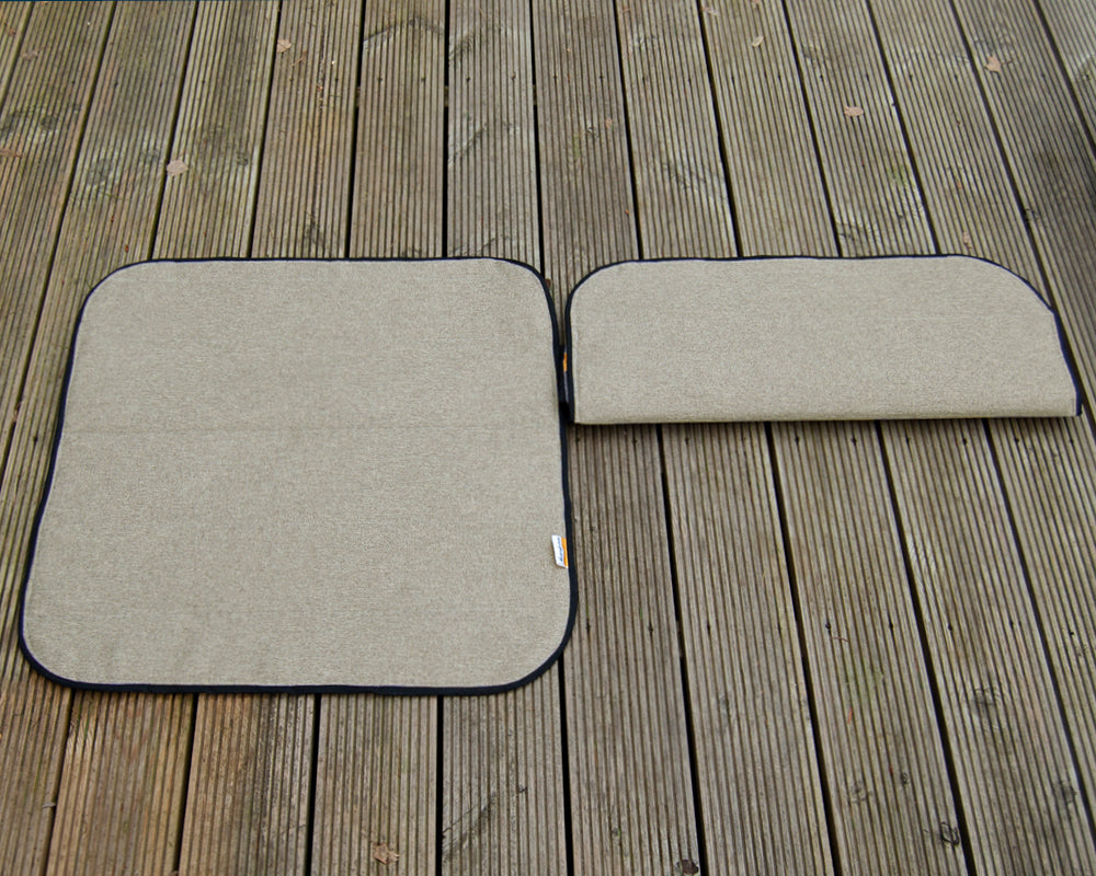 READY TO SHIP - 1 x Tweed Cream Relay Boxer Ducato - Rear Barn Door Campervan Window Blind Cover Set