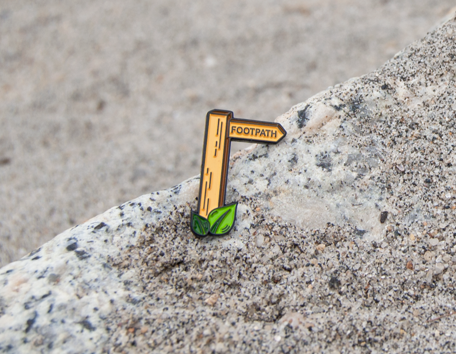 Hiker | Walker | Explorer Footpath Birthday Card with keepsake Enamel Pin Badge - WanderbugUK