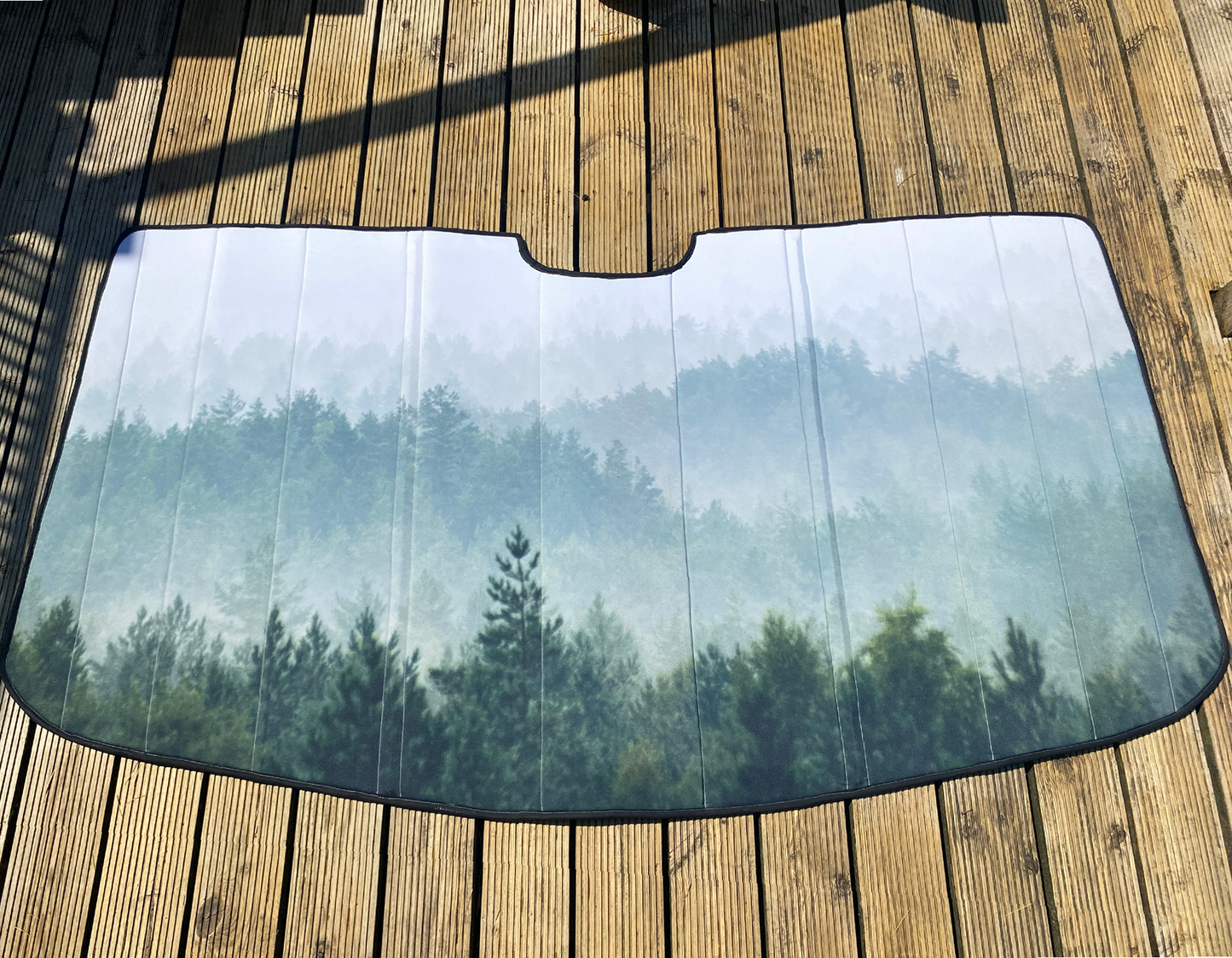 READY TO SHIP - 1 x VW Volkswagen Crafter 2018 onwards Windscreen and Cab door Cover Full Set - Tweed Grey inner, Misty Forest outer - WanderbugUK